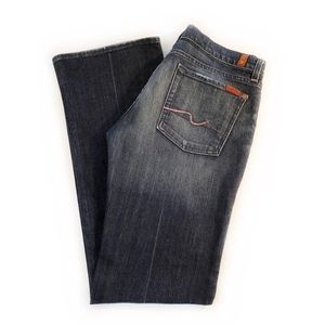 7FAMK | Bootcut with Pink Embroidery Accents Jeans